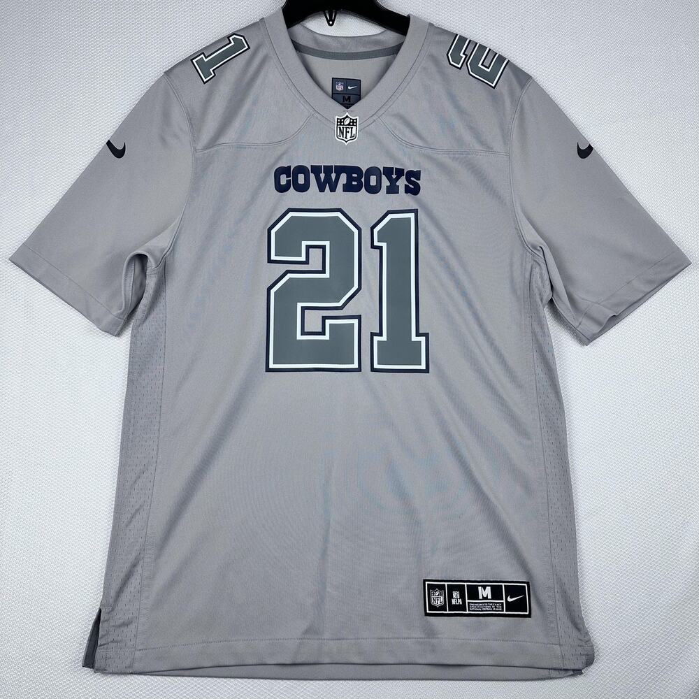 Dallas Cowboys Jersey Mens Medium Gray NFL Football Elliott 21 On Field Nike